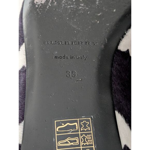 Burberry Prorsum Pony Hair Printed Loafers Hearts EU 39 US 9 Womens Luxury Shoes - Picture 8 of 10